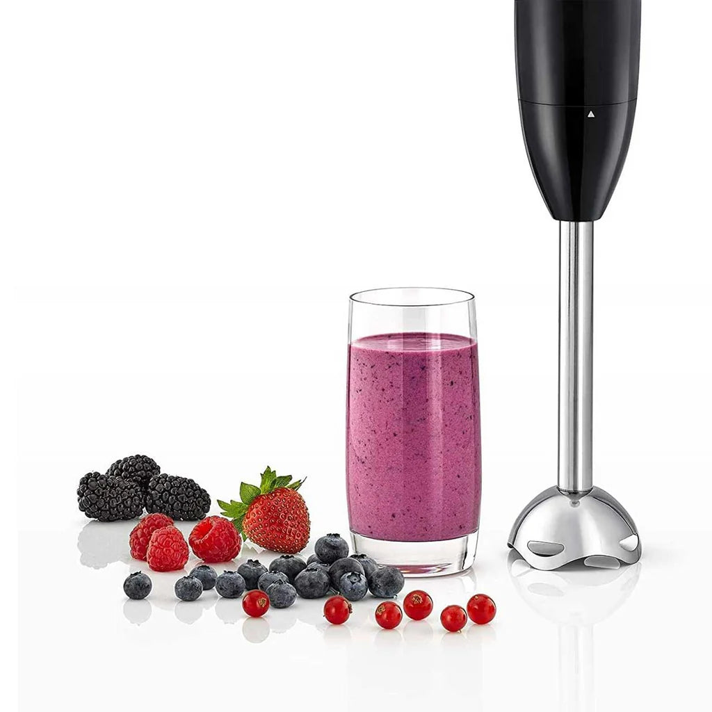 Black&Decker HB600-B5 Hand blender 3IN1 600W black - خلاط يدوي 600 واط مع وعاء تقطيع وشفرات فولاذية 3 في 1 من بلاك اند ديكر