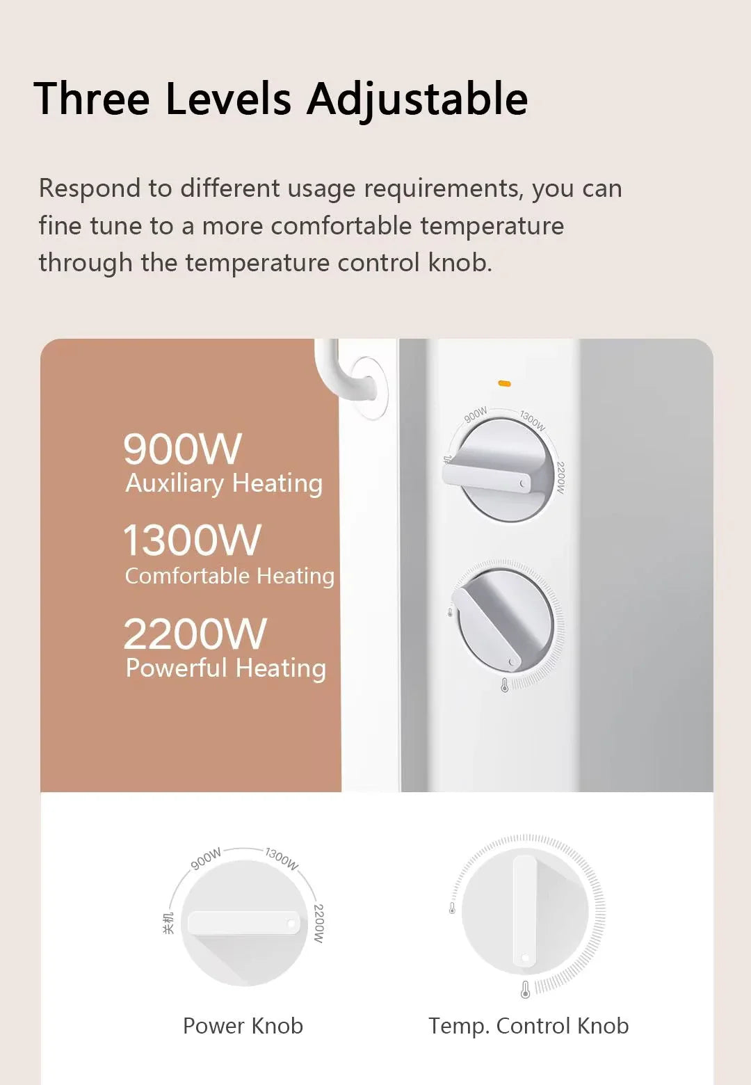 Xiaomi Mijia Heater Tempreture control 2200W - مدفأة كهربائية 2200 واط من شاومي