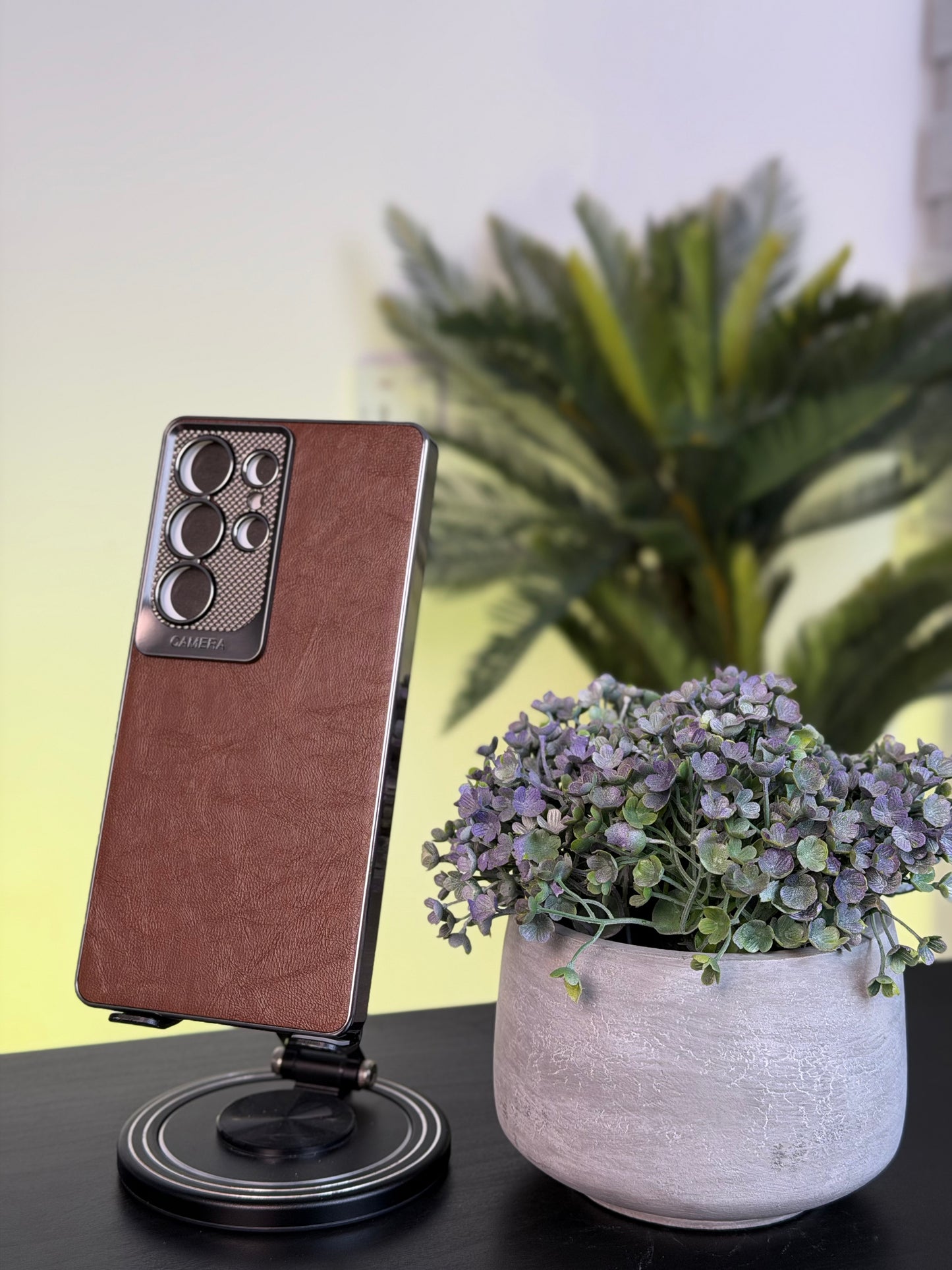 LY42 CASE FOR SAMSUNG S25 ULTRA BROWN- كفر جلد جوزي للسامسونك اس 25 الترا