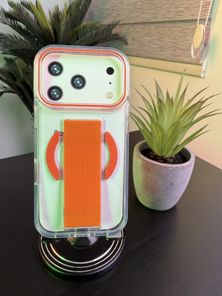Magsafe Case For iPhone 17 Pro Orange- كفر شفاف ماك سيف للايفون17 برو