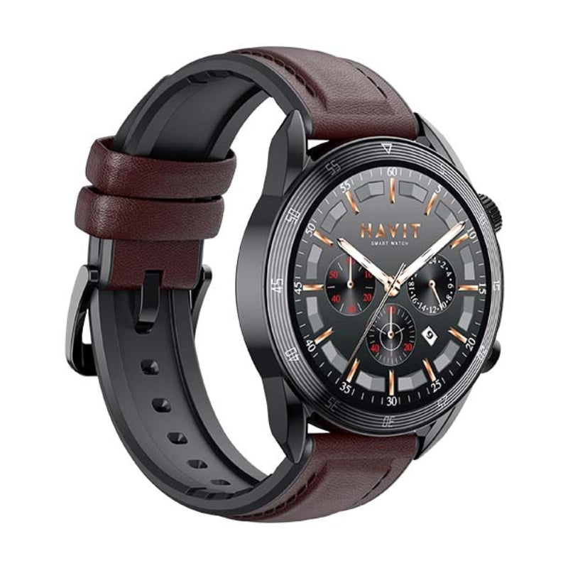 Havit M9030 PRO SmartWatch Amoled Circle brown - ساعة ذكية من هافيت