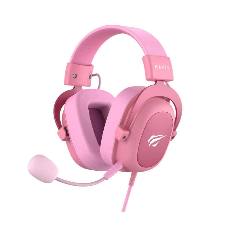Havit H2002d Wired Gaming headphone pink - سماعات هيدسيت سلكية للالعاب من هافيت وردي