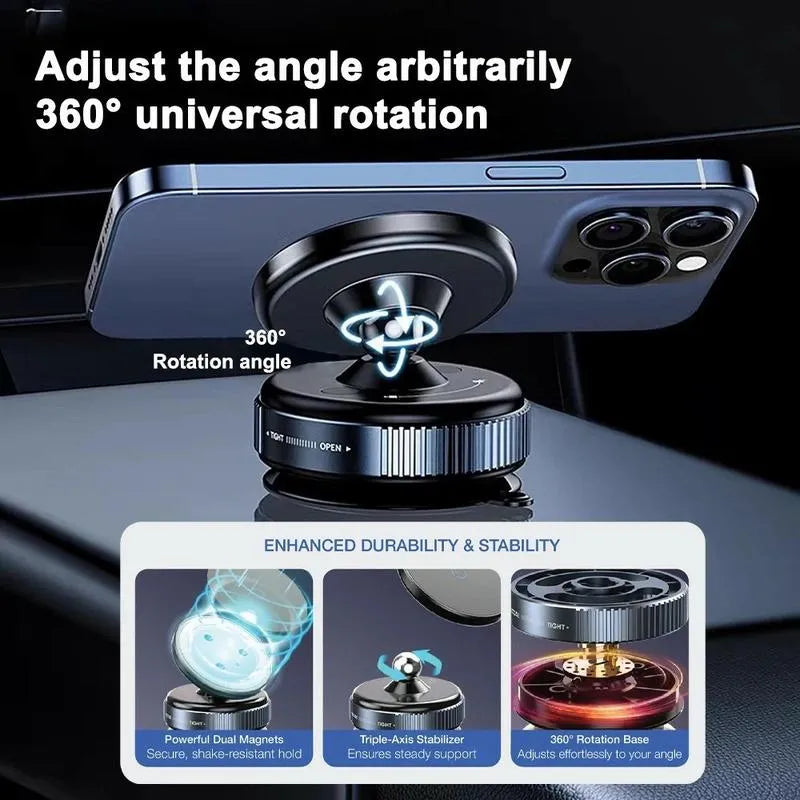 360 CAR HOLDER MOUNT STAND DASHBOARD MAGNET - ستاند سيارة مغناطيسي بتقنية شفط ميكانيكي 360 درجة