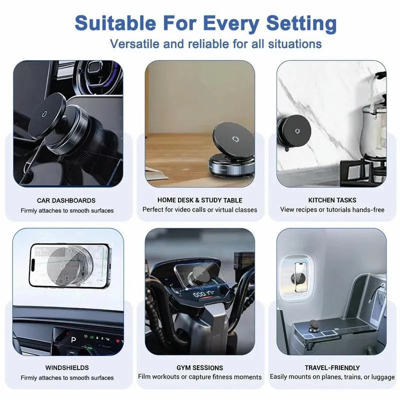 360 CAR HOLDER MOUNT STAND DASHBOARD MAGNET - ستاند سيارة مغناطيسي بتقنية شفط ميكانيكي 360 درجة