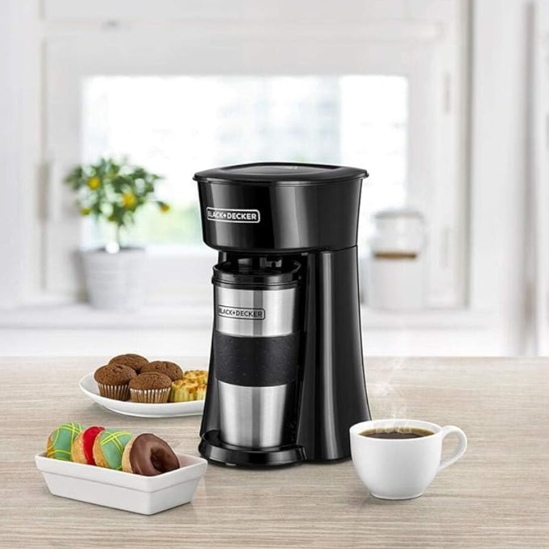 Black&Decker DCT10-B5 Coffee maker with travel mug - ماكنة تحضير القهوة بقدرة 650 واط مع كوب سفر من بلاك اند ديكر