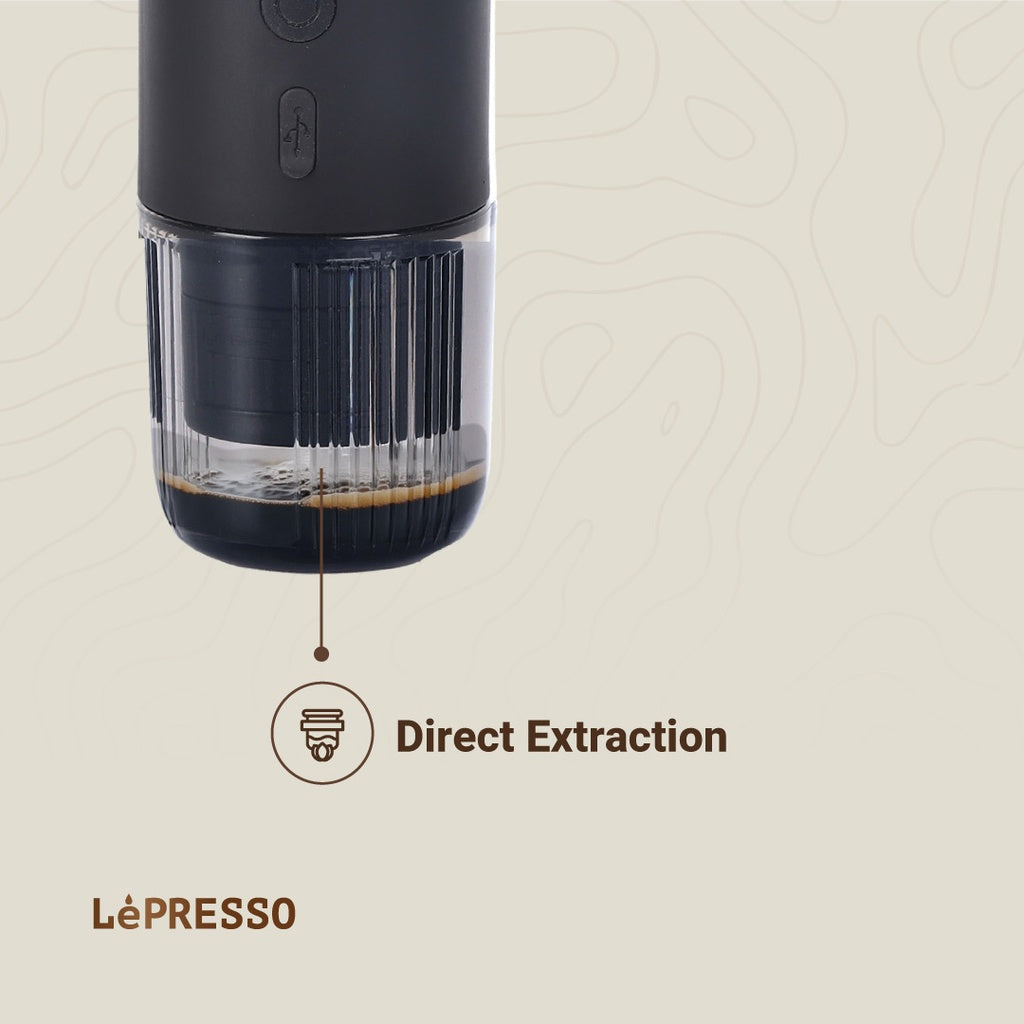 LePresso Portable Espresso Machine With Thermal Meter Black - ماكنة تحضير الاسبريسو المحمولة مع مقياس حرارة من ليبريسو اسود