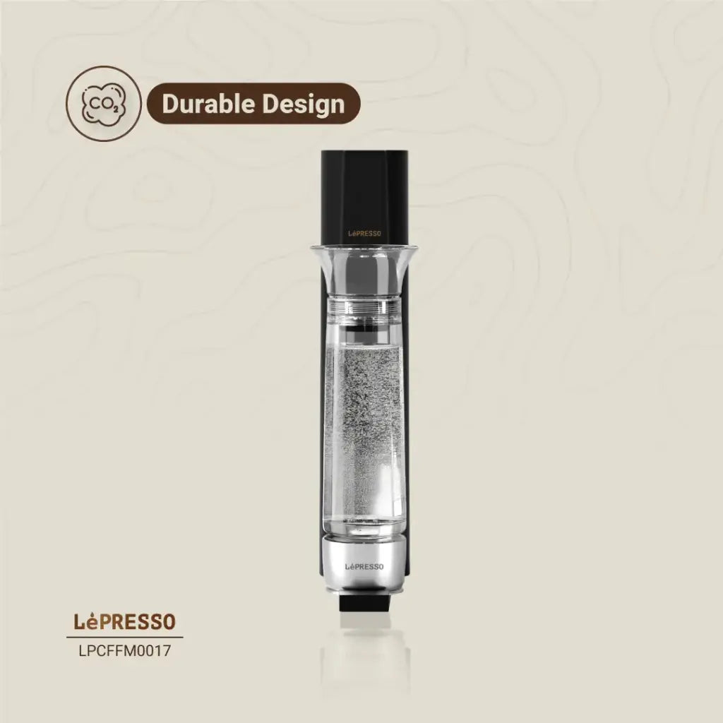 LePresso Sparkling Water Maker With Pressure Release Button Black - جهاز صنع المياه الغازية مع زر تحرير الضغط من ليبريسو اسود(المنتج لا يتضمن قنينة غاز)