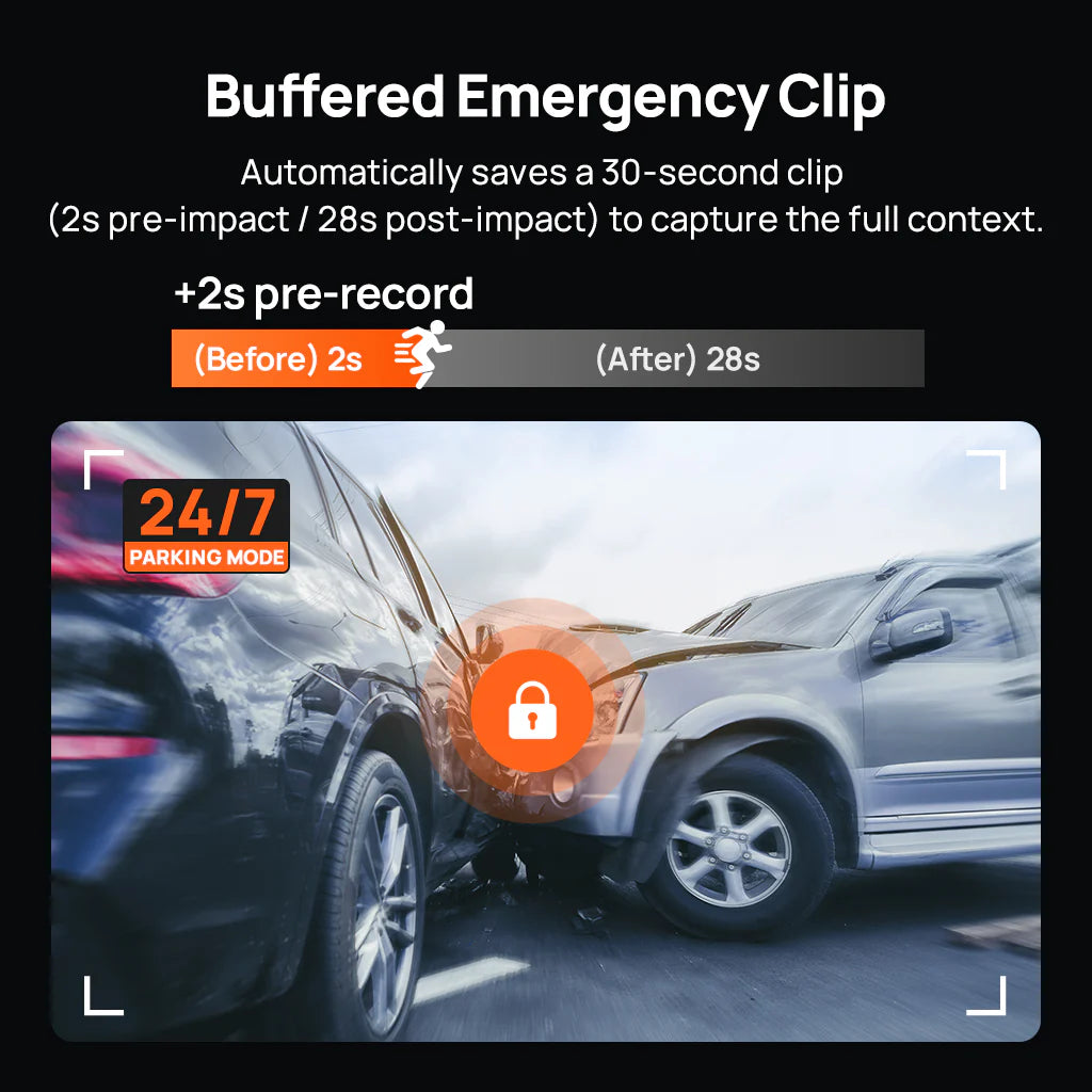 70Mai Dash Cam 4K M800 HDR Set - كاميرا سيارة امامية + خلفية من شاومي