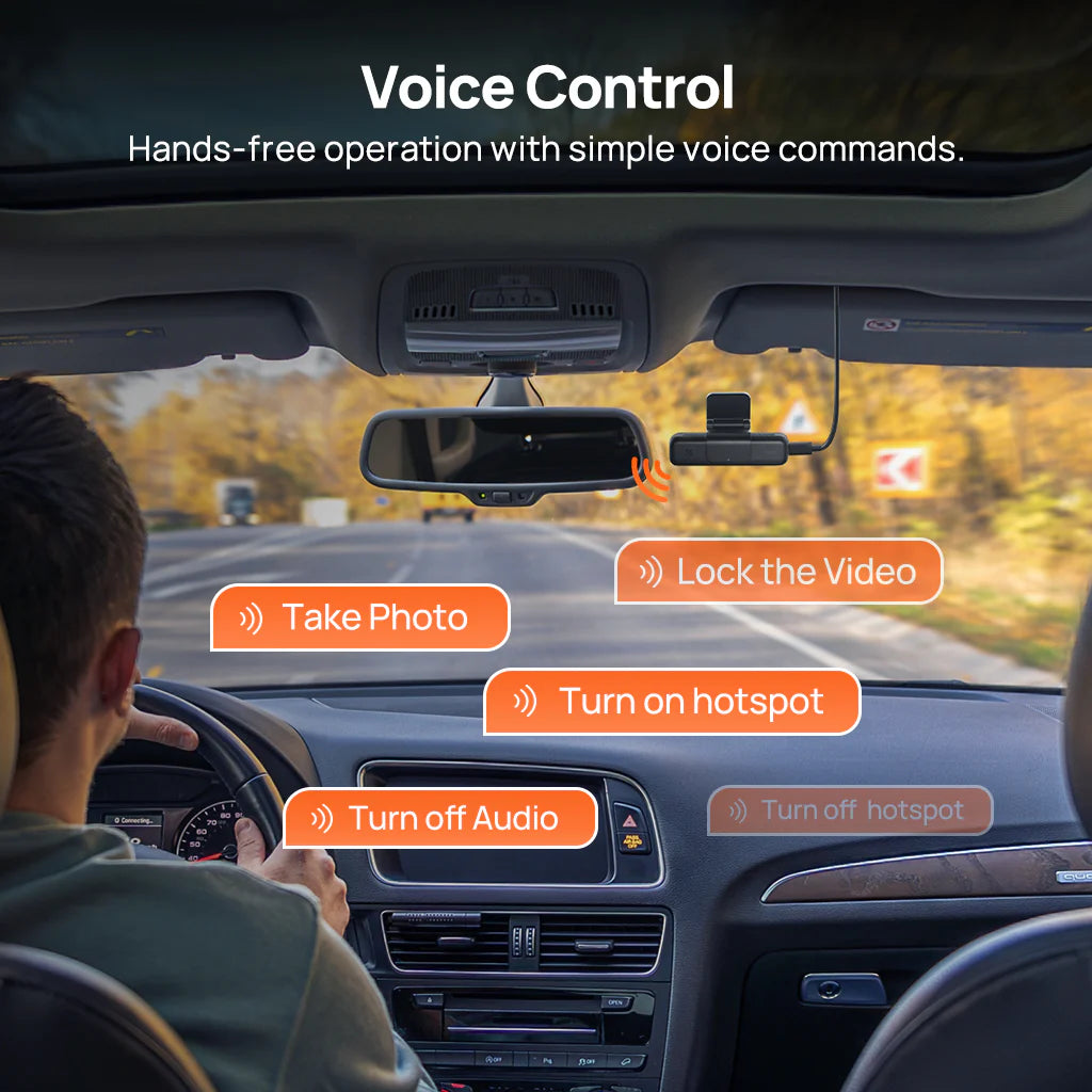 70Mai Dash Cam 4K M800 HDR Set - كاميرا سيارة امامية + خلفية من شاومي