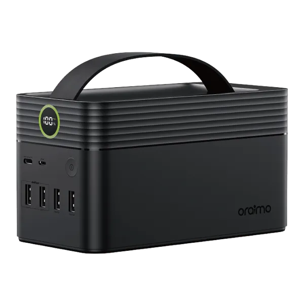 ORAIMO POWER BANK KIT 60K MAH 222WH BLACK - باوربنك 60000 ملي امبير متعدد المنافذ مع شاحن جداري وكيبل من اورايمو اسود