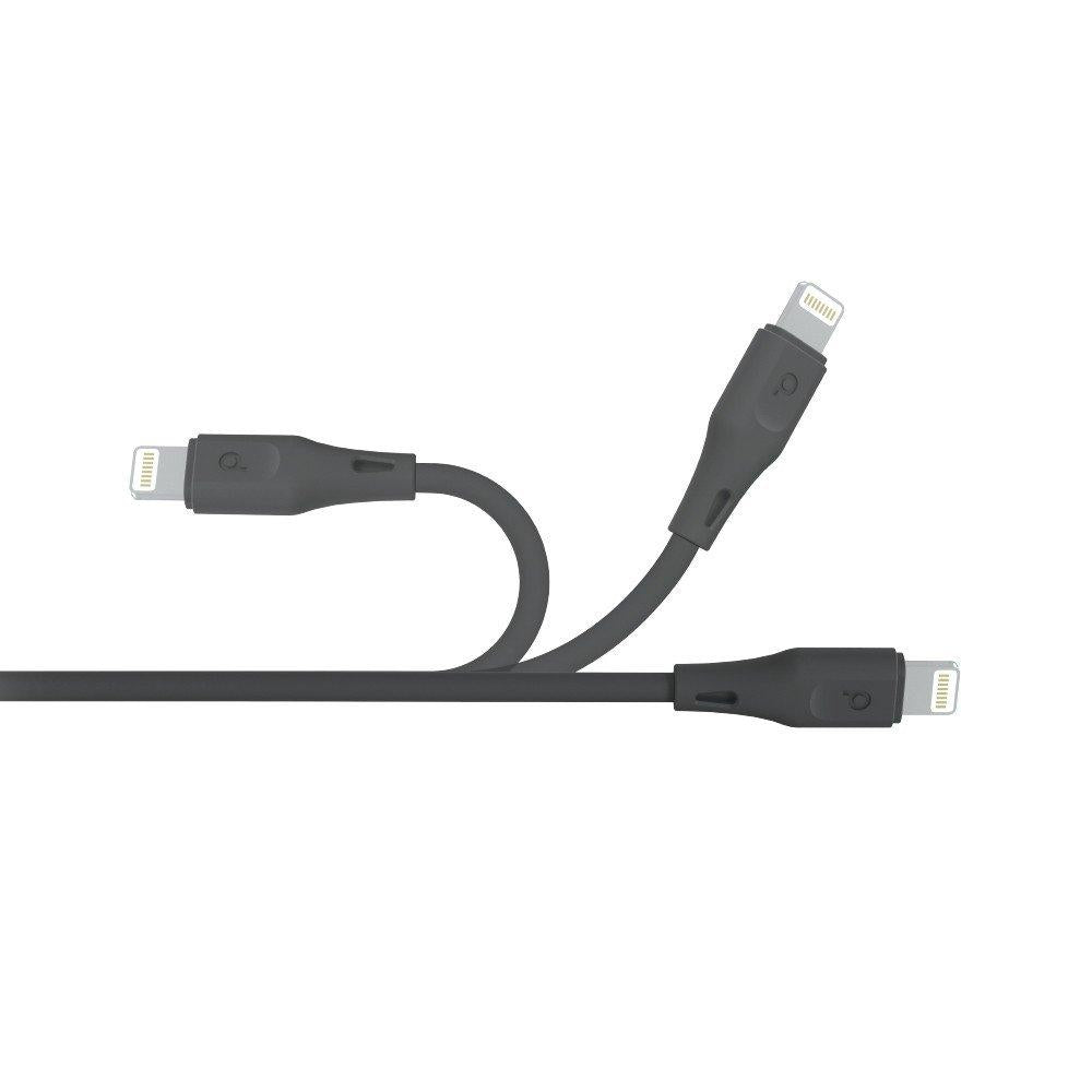 Porodo PVC 3 in 1 Lightning Cable ( 0.6m / 1.2m / 1.8m ) 2.4A Black - كيبل ايفون 3 في 1 من بورودو
