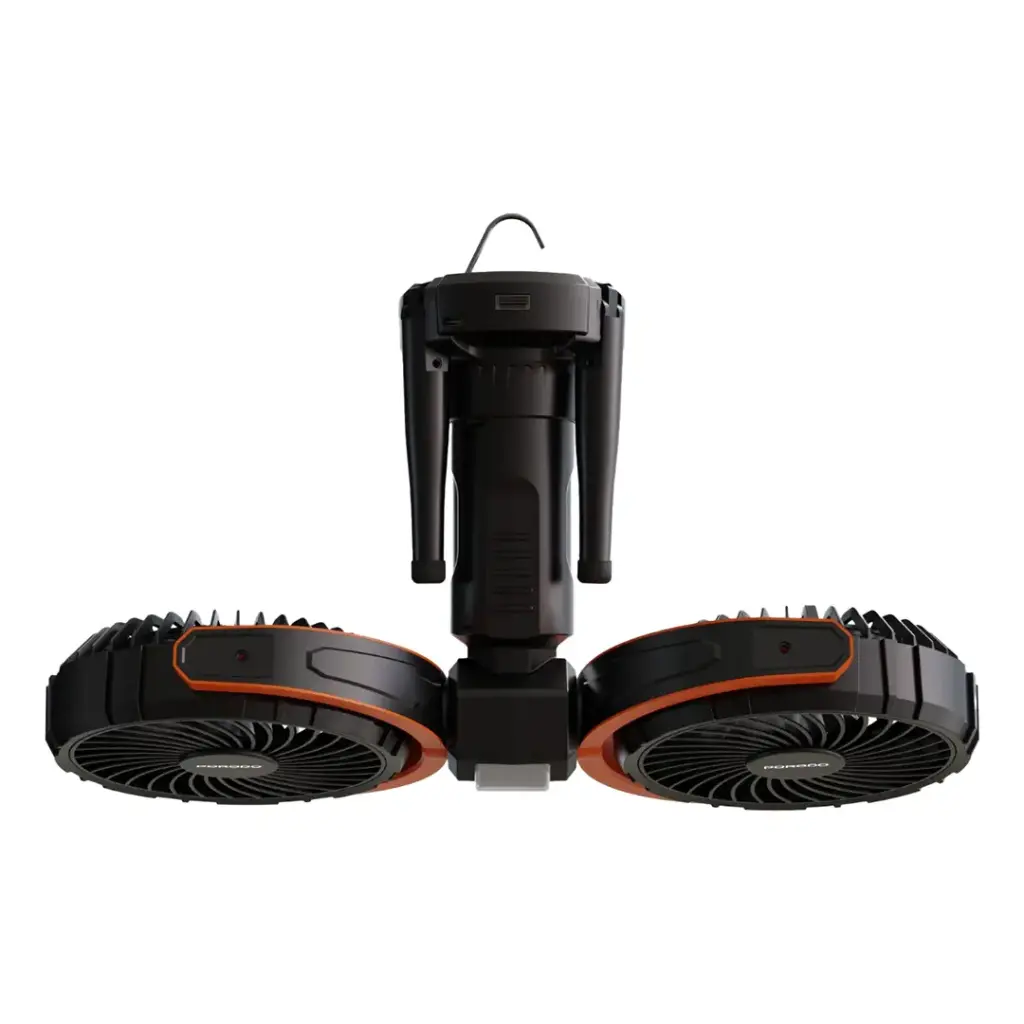 Porodo Lifestyle 18W 360 Multifunctional Adjustable Fan with Lights and Tripod - مروحة متعددة الوظائف قابلة للتعديل 360 درجة مع أضواء وحامل ثلاثي القوائم من بورودو