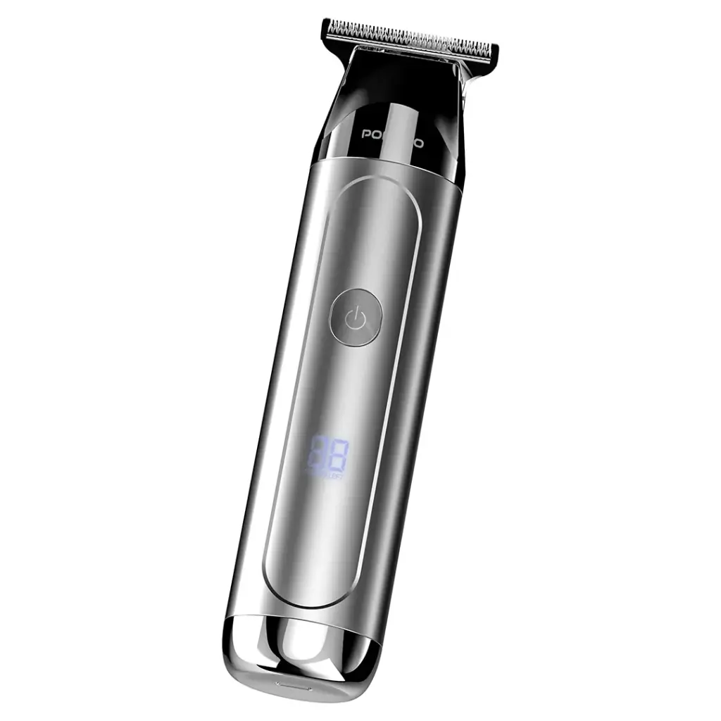 Porodo Lifestyle 8W Hair Trimmer with 3 Detachable Combs 1200mAh Silver - ماكنة حلاقة الشعر واللحية اللاسلكية من بورودو