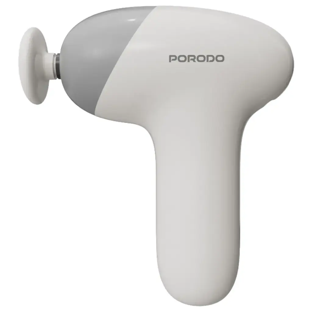 Porodo Lifestyle Portable 5 Gears Massage Gun Beige- جهاز مساج محمول بورودو لايف ستايل بخمس سرعات – لون بيج