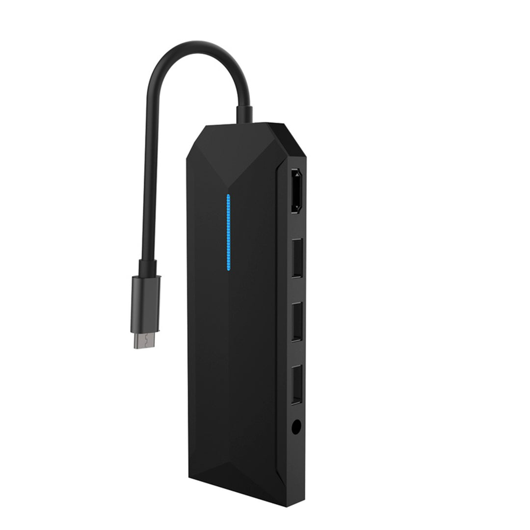Porodo Gaming 9 in1 USB-C Hub 4K Gamers Edition PD 100W Black - توصالة تايب سي 9 في 1 للالعاب 100 واط من بورودو اسود