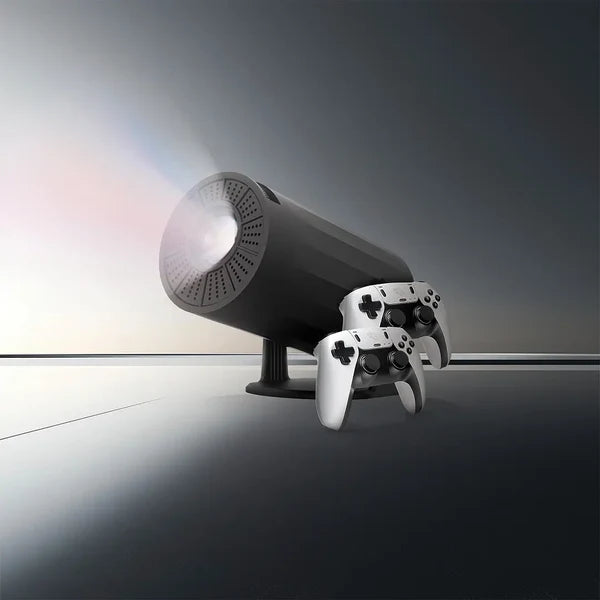 Porodo Gaming 4K Projector Android 11 with Auto Keystone and Gamepad Controller Black - داتا شو للالعاب يعمل بنظام اندرويد 11 مع وحدات تحكم من بورودو