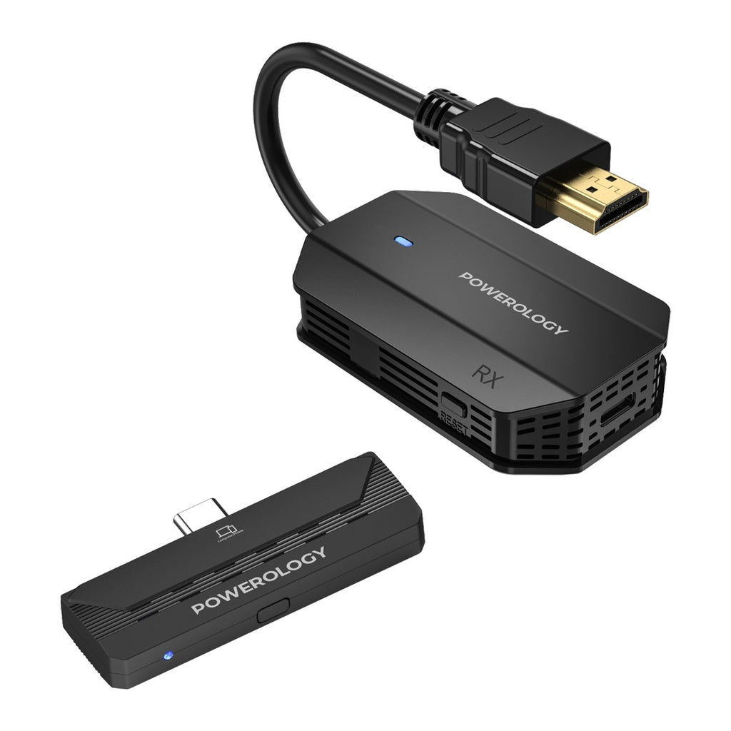 Powerology Wireless HDMI Mirroring Adapter With Type-C Version – محول لاسلكي HDMI من النوع C للصوت والفيديو من بورولوجي