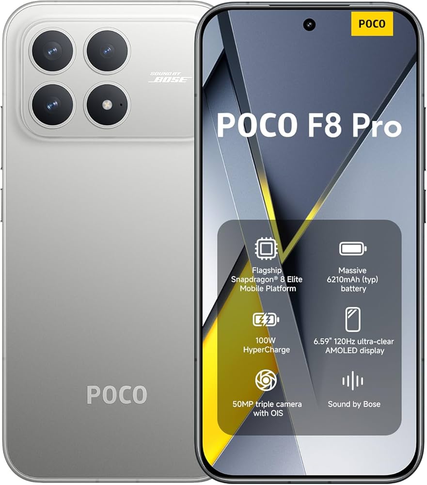 POCO F8 Pro 12/512 Titanium Silver - بوكو اف 8 برو 512/12 جيجابايت تيتانيوم فضي