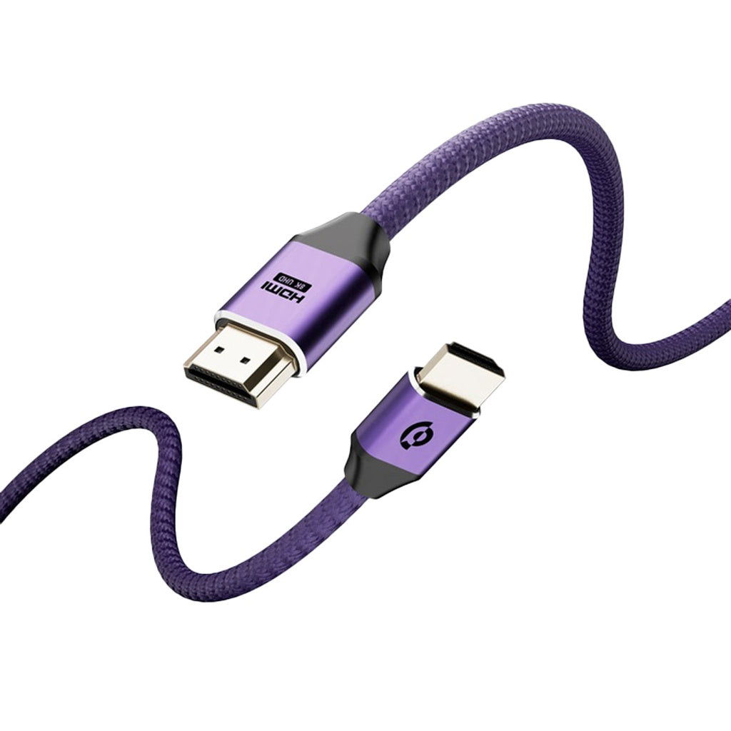 Powerology 8K HDMI toHDMI Braided Cable 3M Purple - كيبل اج دي ام اي بطول 3 متر من باورولوجي بنفسجي