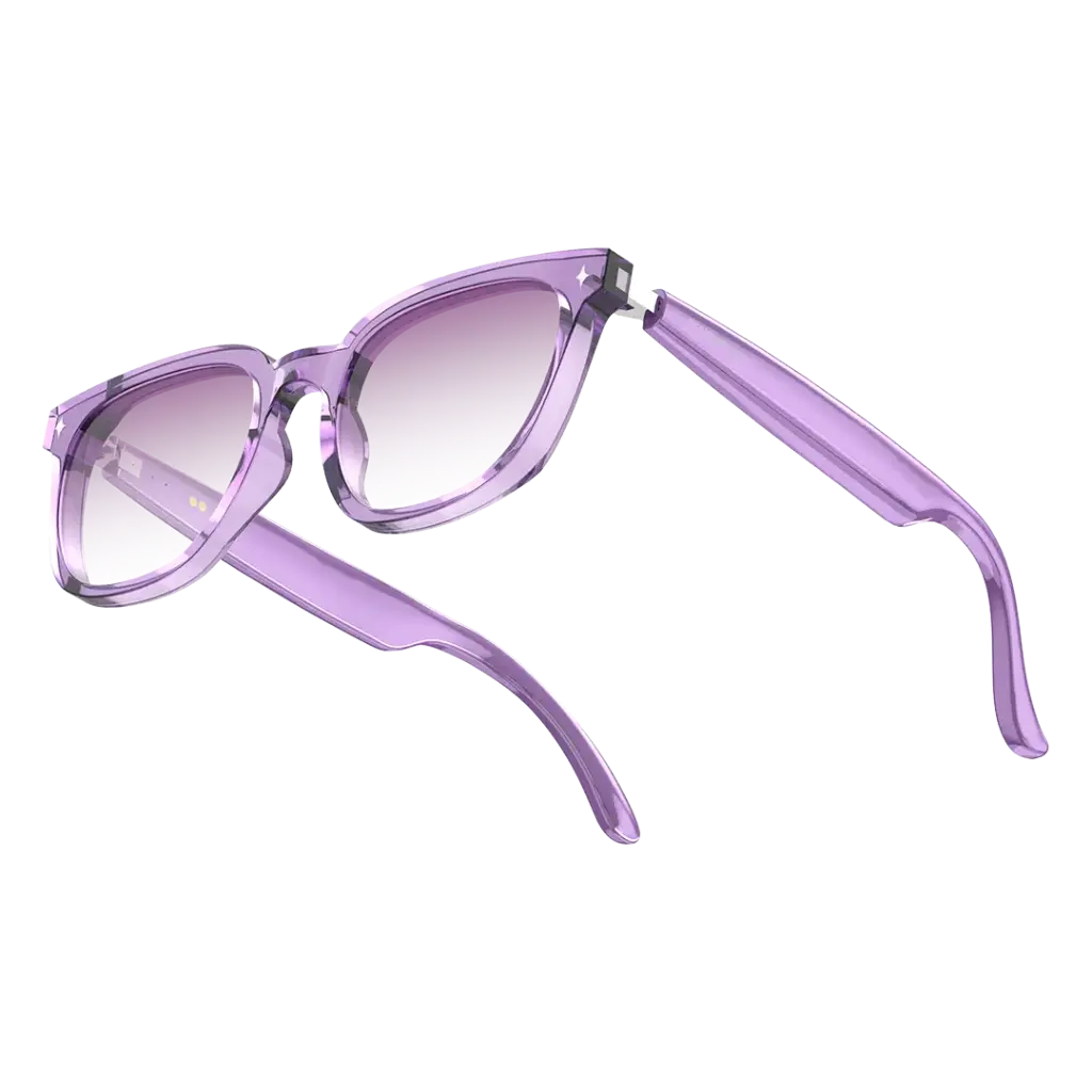 Powerology Lifestyle BT Sunglass with Touch Control+ Gradiant Purple Lens Purple - نضارات بلوتوث من بورلوجي بنفسجي