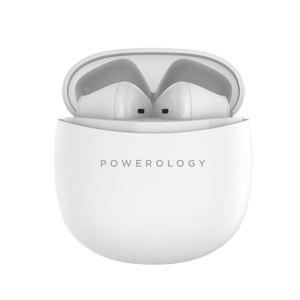 Powerology Bluetooth Stereo Buds Plus White - سماعات بلوتوث من باورولوجي
