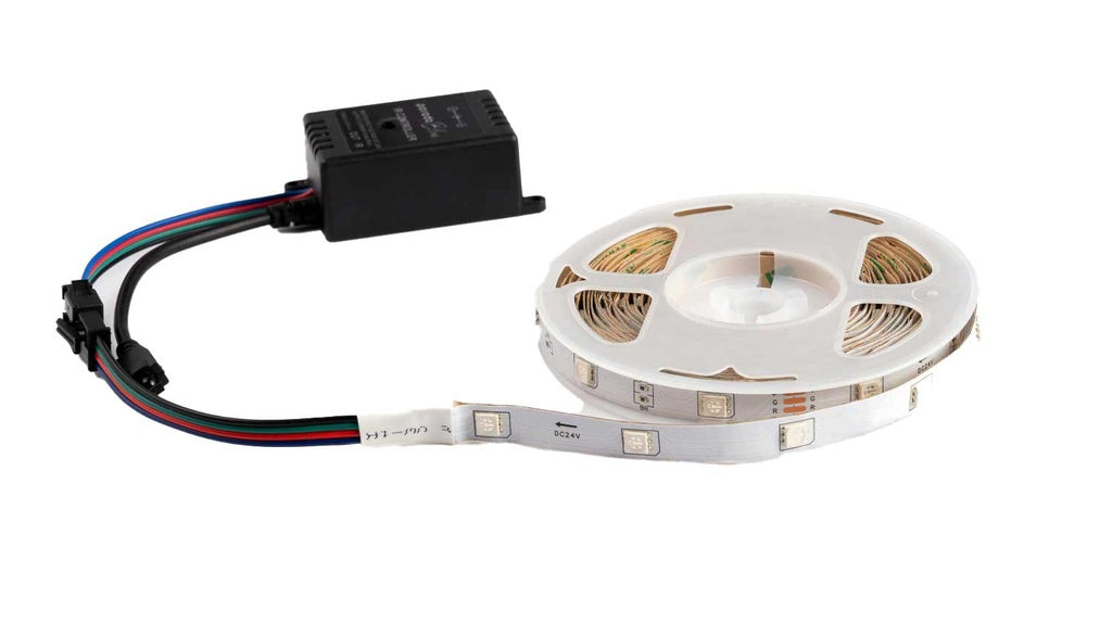 Porodo Blue 16.4 Ft Sound Reactive RGB Strip Light with 44 Key Remote - ليد اضاءة تفاعلي مع الصوت بطول 16.4 قدم مع جهاز التحكم عن بعد بـ 44 مفتاحًا من بورودو