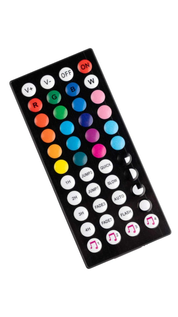Porodo Blue 16.4 Ft Sound Reactive RGB Strip Light with 44 Key Remote - ليد اضاءة تفاعلي مع الصوت بطول 16.4 قدم مع جهاز التحكم عن بعد بـ 44 مفتاحًا من بورودو