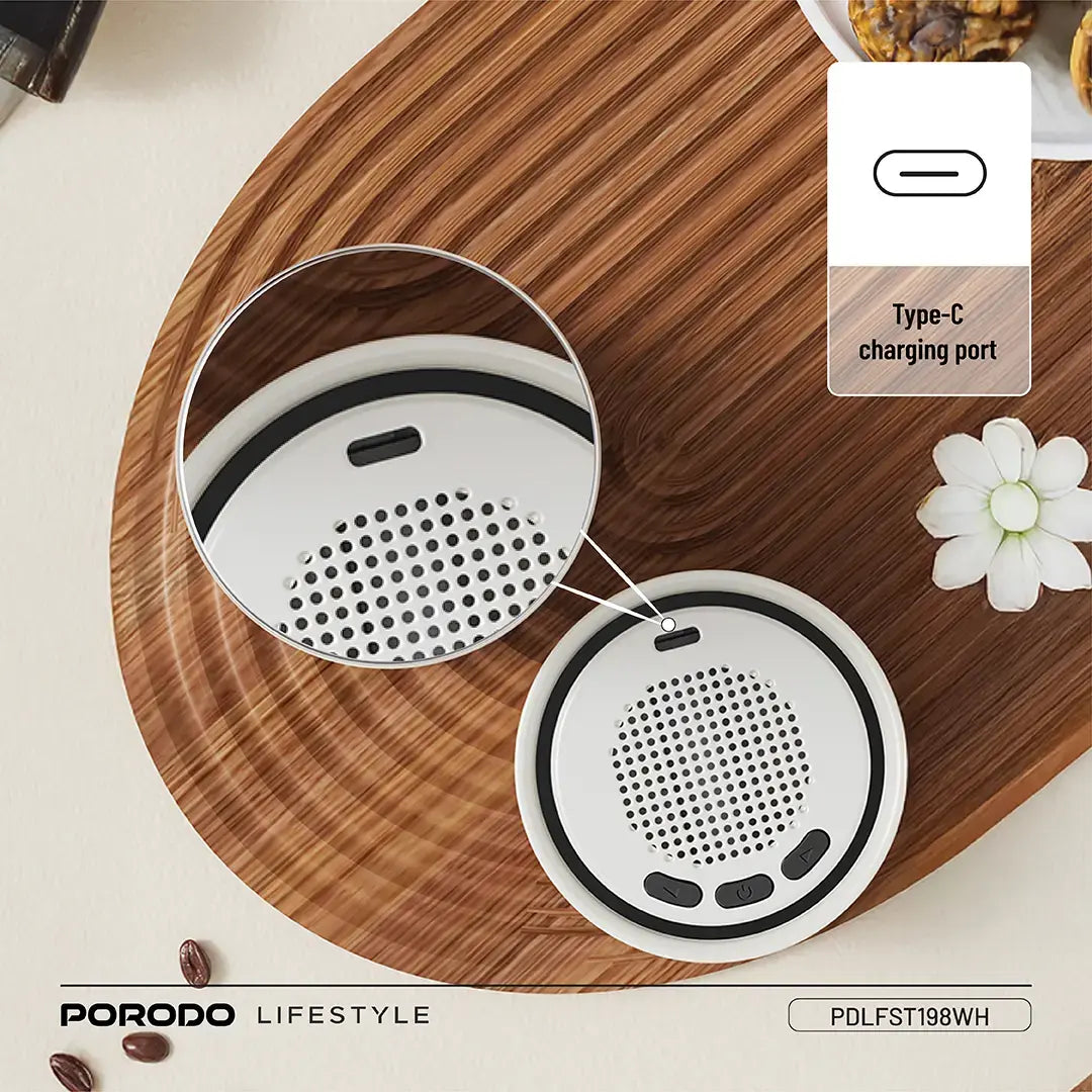 Porodo Lifestyle Fluxmix 350ML Stirring Cup With Speaker White - كوب تحريك فلوكس ميكس 350 مل مع مكبر صوت من بورودو ابيض