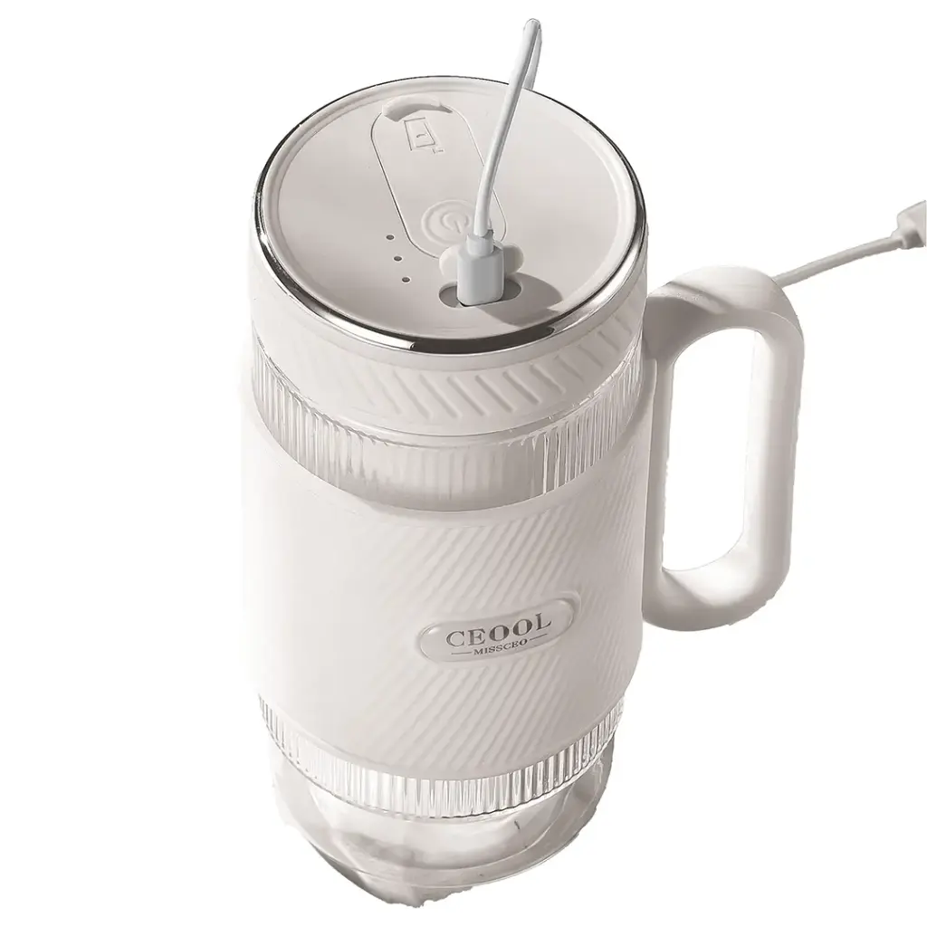 Porodo 2 in 1 Portable Blender with Mini smoothie maker White - خلاط محمول 2 في 1 مع كوبين لصنع السموذي من بورودو ابيض