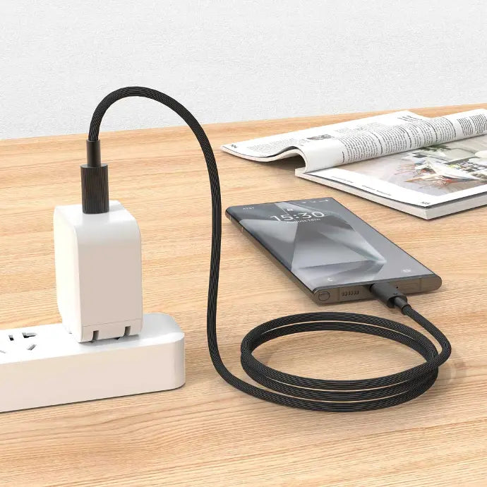 Porodo Type-C to C PVC Cable 1.2m black - كيبل تايب سي تايب سي 60 واط من بورودو اسود