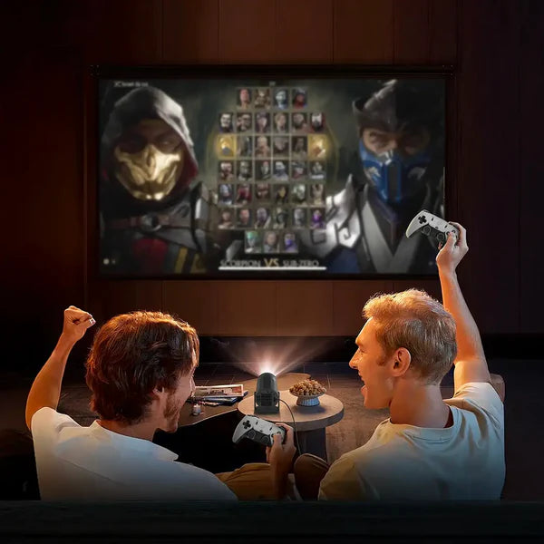 Porodo Gaming 4K Projector Android 11 with Auto Keystone and Gamepad Controller Black - داتا شو للالعاب يعمل بنظام اندرويد 11 مع وحدات تحكم من بورودو