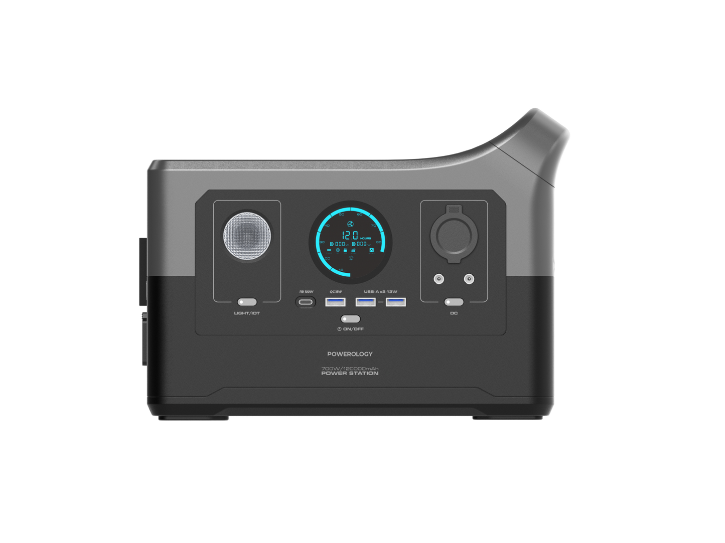 POWEROLOGY PORTABLE POWER GENERATOR FAST CHARGING WITH APP 120000MAH 700W - مولد طاقة محمول 120000 ملي امبير 700 واط مع شاشة رقمية من باورولوجي