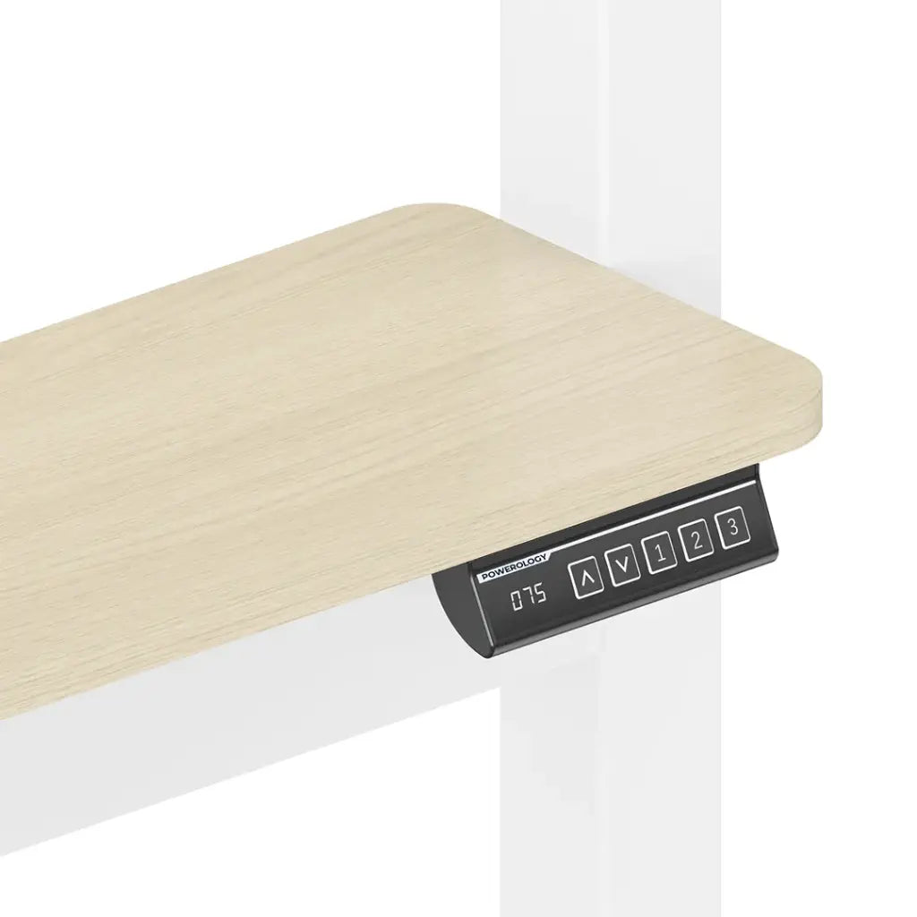 Powerology Electric TV Desk Recliner Adjustable Stand White - ستاند تلفزيون كهربائي قابل للتعديل من باورولوجي ابيض