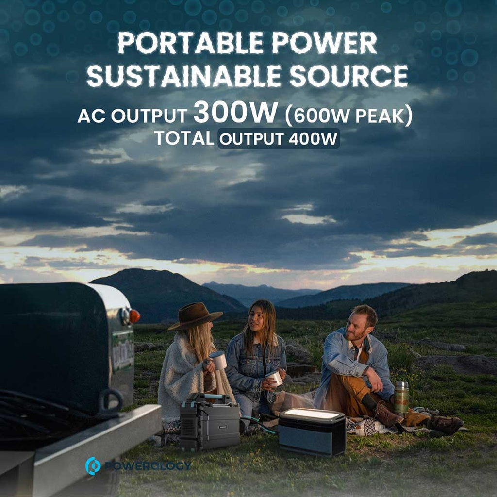 Powerology Portable Solar Power Generator 284Wh 300W QC 76800MAH - مولد طاقة شمسية محمول 76800 ملي امبير 300 واط من باورولوجي