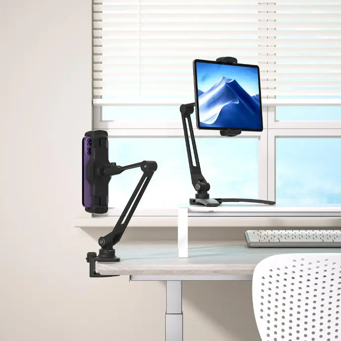 Powerology Solid Alloy Aluminum 360 Rotatable Suction Phone Holder - ستاند الهاتف والايباد متعدد التركيبات قابل للدوران 360 درجة من باورولوجي