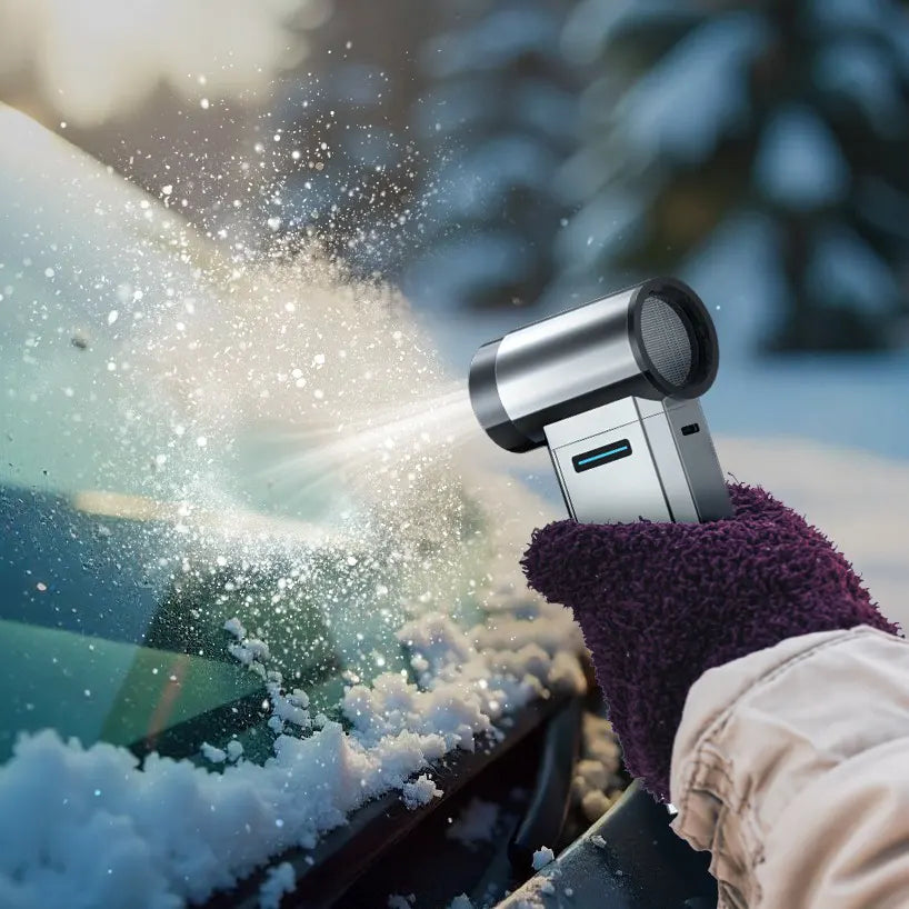 Powerology Turbo Blower 130000rpm Power Bank 4000mAh Silver - مروحة ومكنسة 130000 دورة في الدقيقة مع 4 مستويات للسرعة وباوربنك بسعة 4000 ملي امبير من باورولوجي فضي