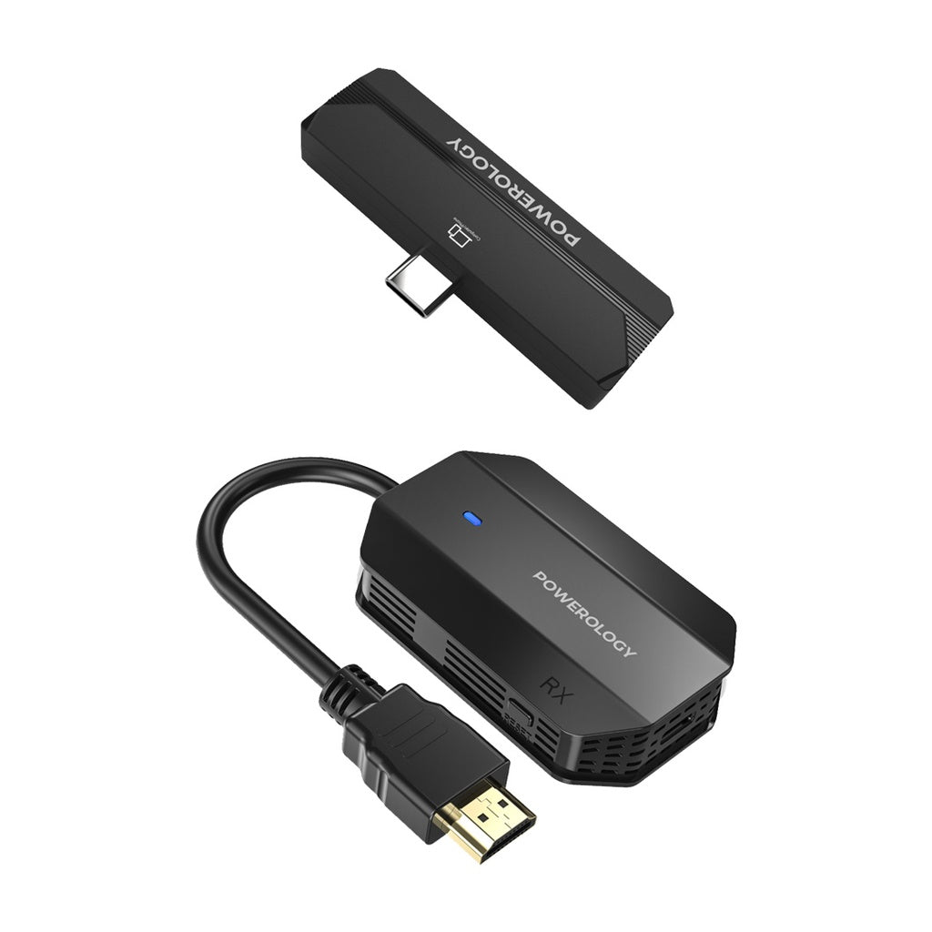 Powerology Wireless HDMI Mirroring Adapter With Type-C Version – محول لاسلكي HDMI من النوع C للصوت والفيديو من بورولوجي