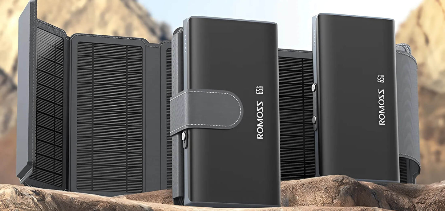 ROMOSS Power Bank SPB30 (30000mAh 65W) - باوربنك 30000 ملي امبير 65 واط مع الواح شمسية قابلة للفصل من روموس