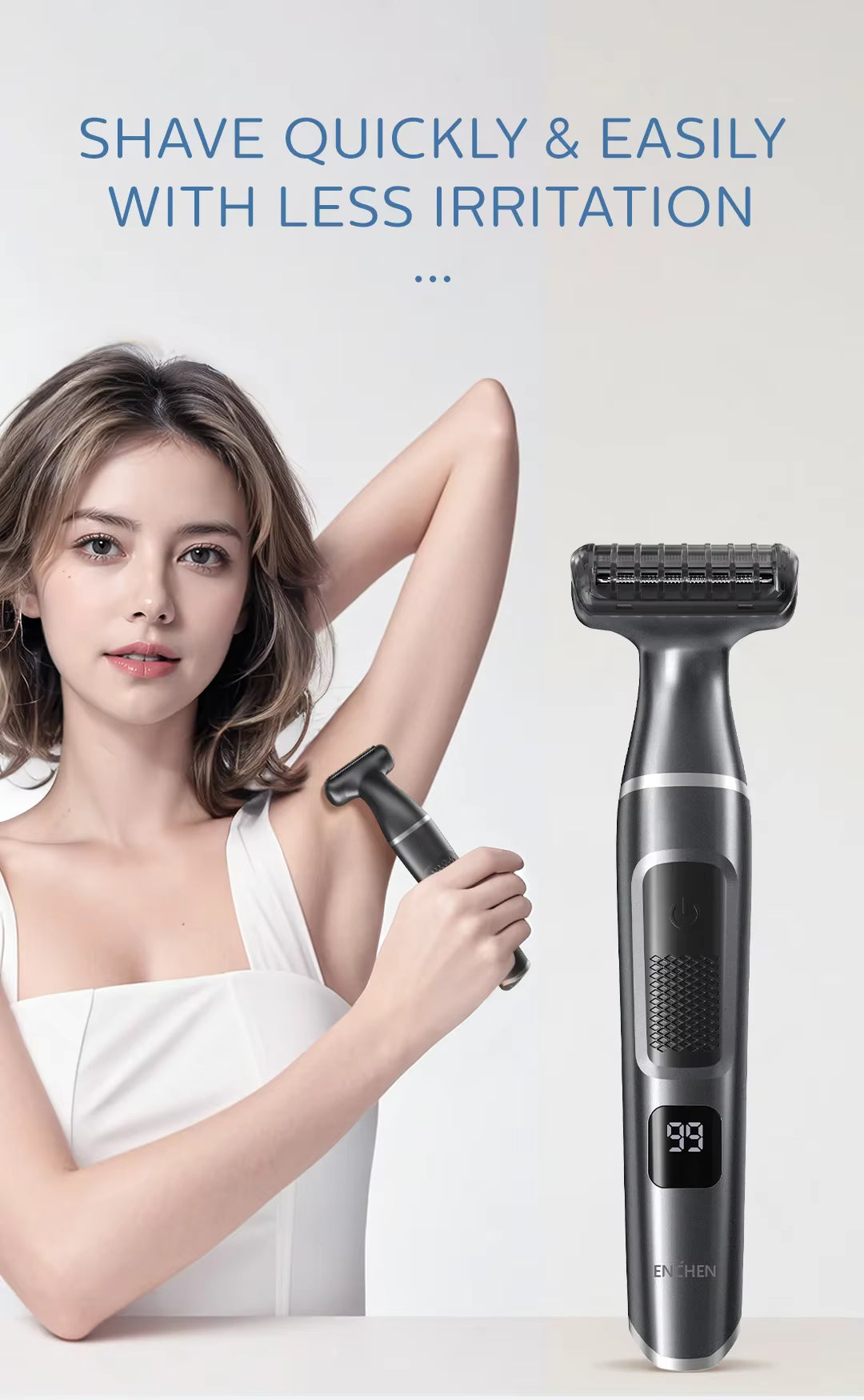 ENCHEN A1 HAIR REMOVAL SHAVER (FOIL SHAVER HEAD) - ماكنة حلاقة مع شاشة رقمية من انشين