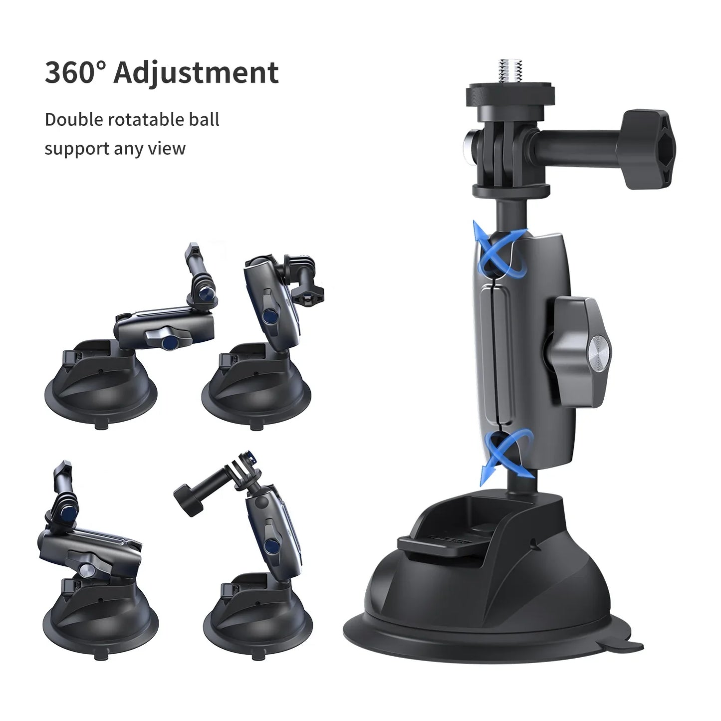 TELESIN Aluminum Alloy Camera Suction Cup Mount - ستاند للكاميرا والهاتف بالشفط المغناطيسي من تيليسن