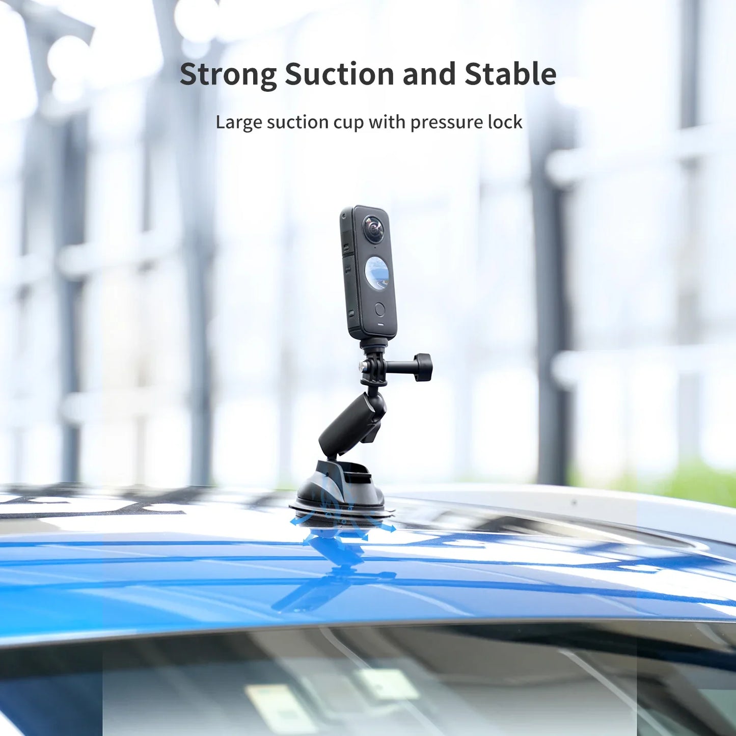 TELESIN Aluminum Alloy Camera Suction Cup Mount - ستاند للكاميرا والهاتف بالشفط المغناطيسي من تيليسن