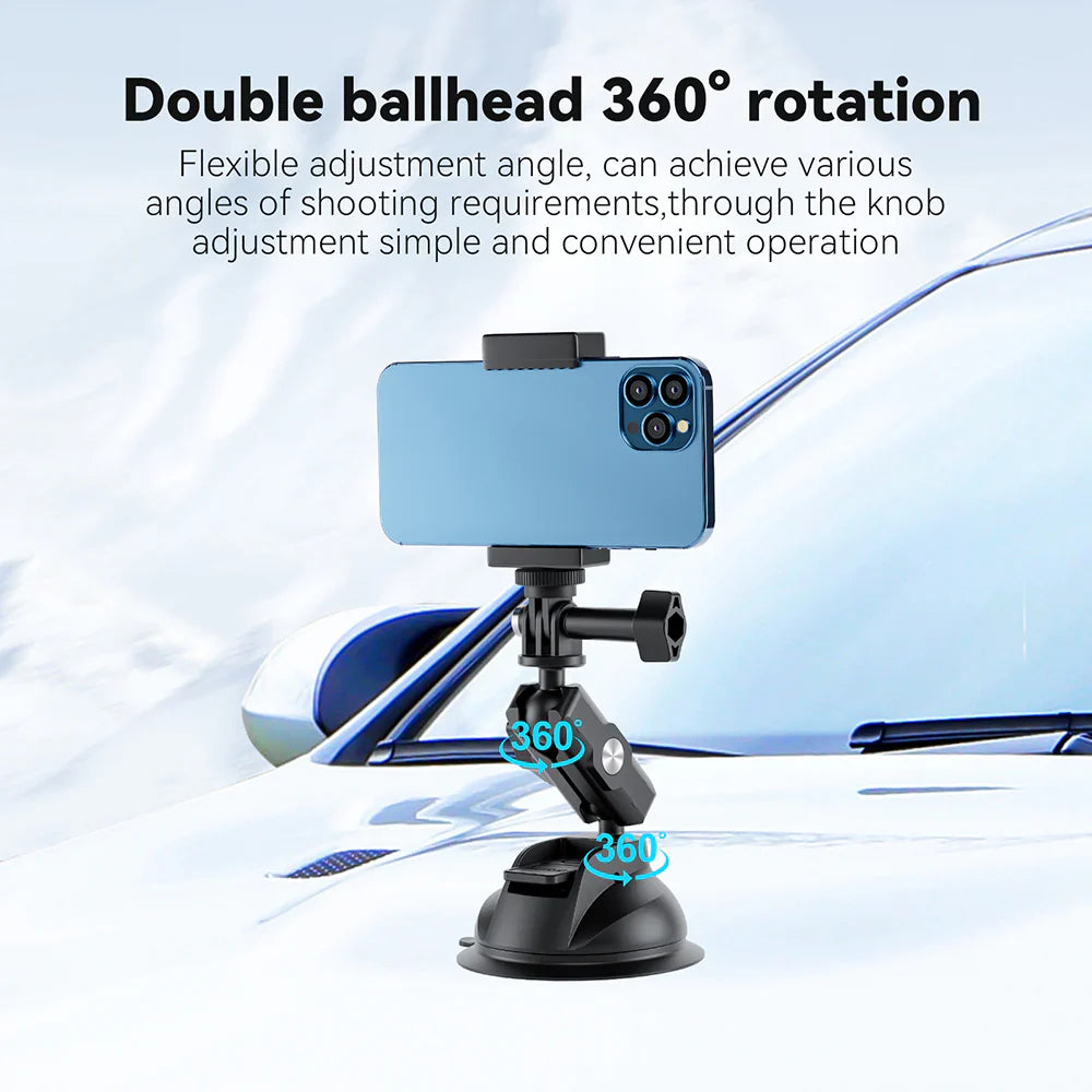 TELESIN Upgraded General Suction Cup Mount for Action Cameras - ستاند للكاميرات والهواتف بالشفط المغناطيسي من تيليسن