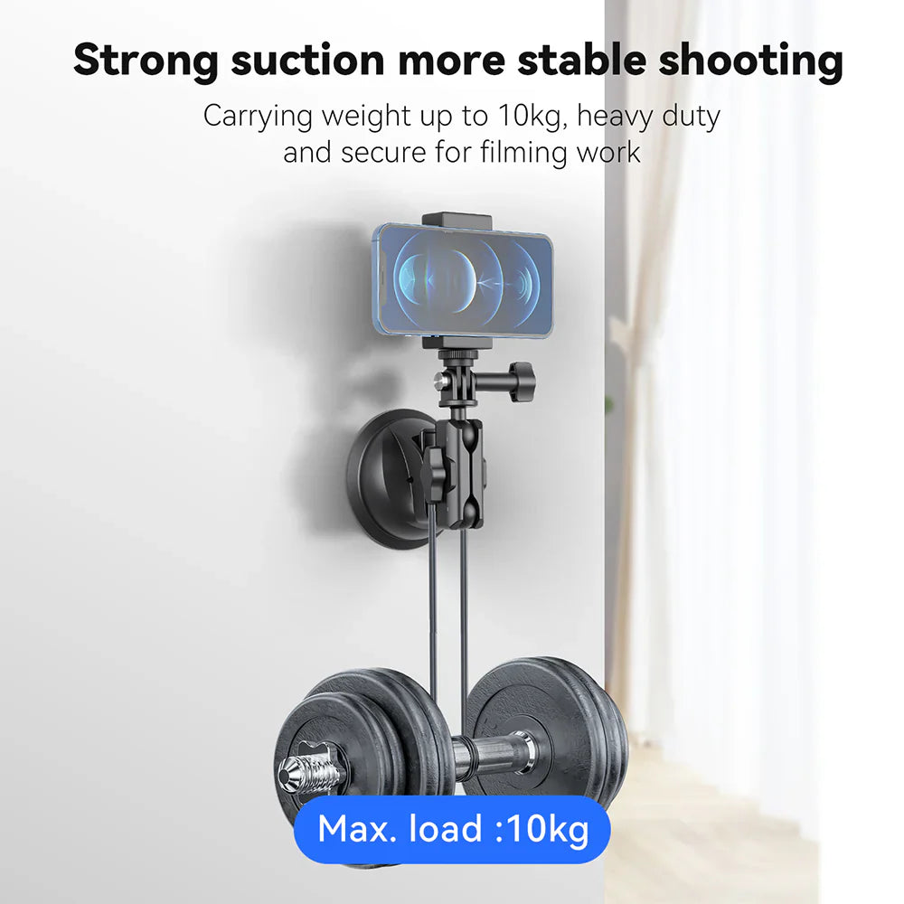 TELESIN Upgraded General Suction Cup Mount for Action Cameras - ستاند للكاميرات والهواتف بالشفط المغناطيسي من تيليسن