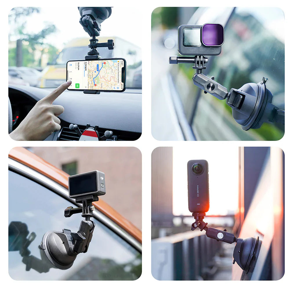 TELESIN Upgraded General Suction Cup Mount for Action Cameras - ستاند للكاميرات والهواتف بالشفط المغناطيسي من تيليسن
