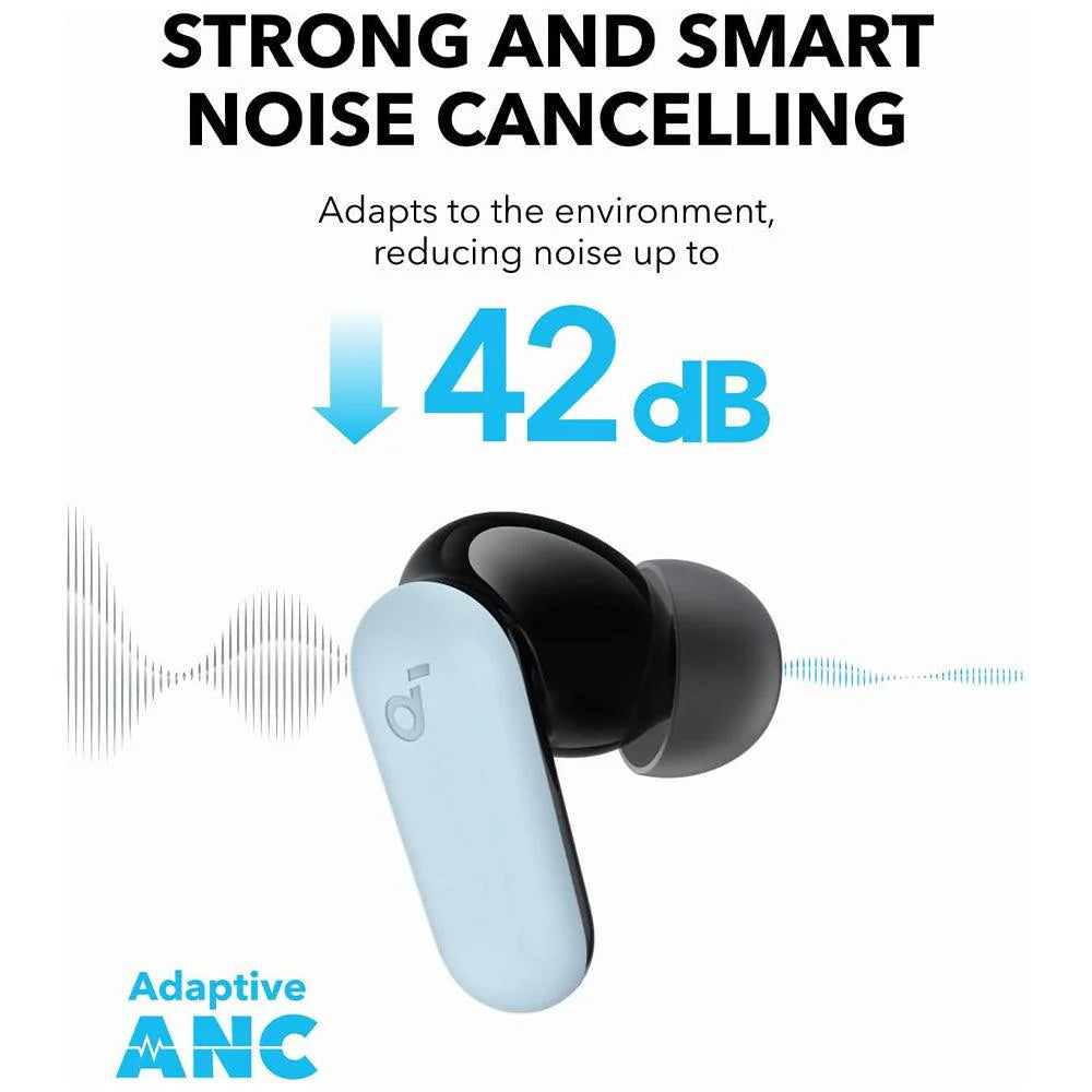 Anker Soundcore R50i NC TWS Blue - سماعات بلوتوث مع ستاند من انكر ازرق