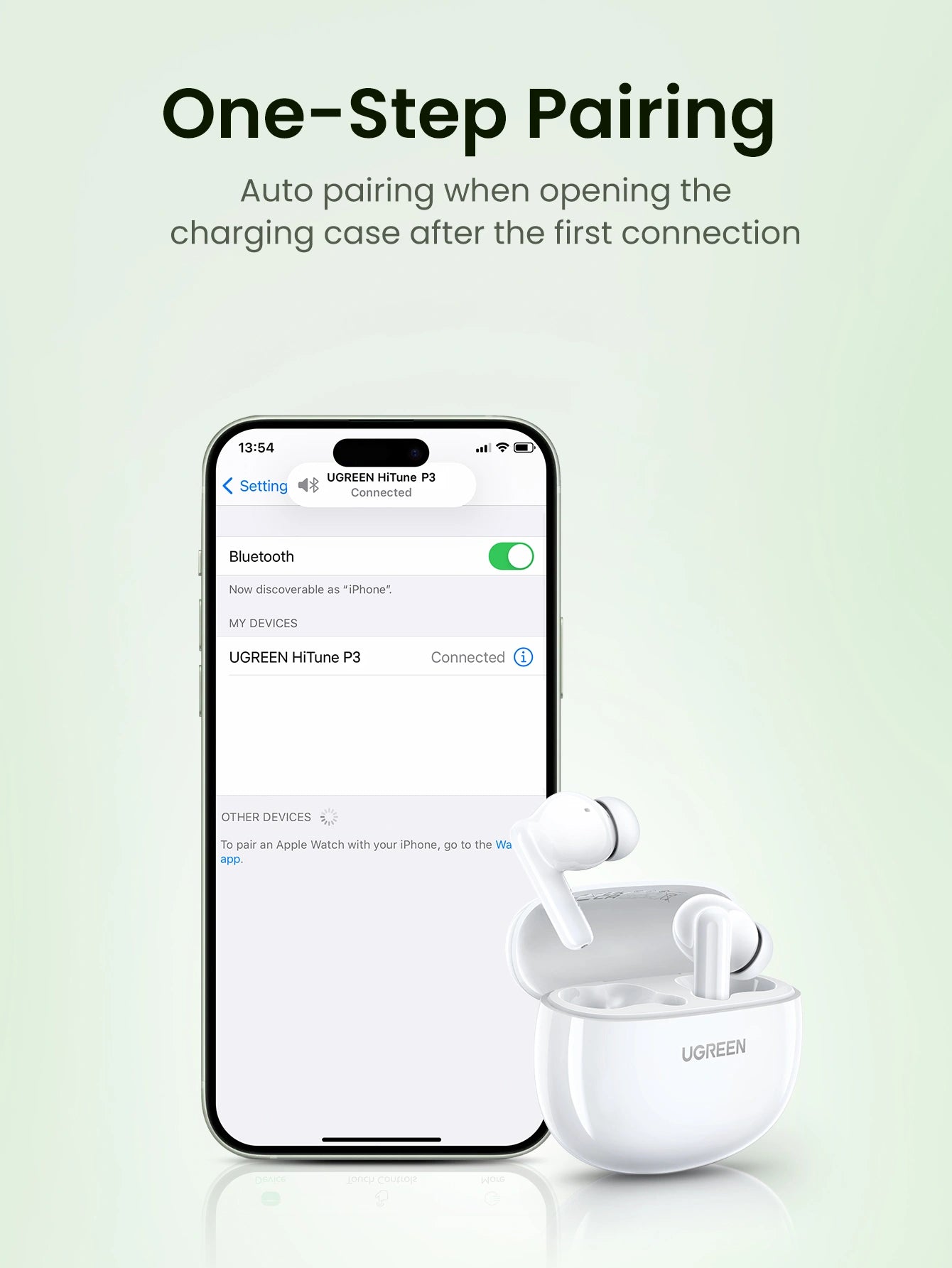 UGREEN HiTune P3 TW Earbuds White - سماعات بلوتوث من يوكرين ابيض