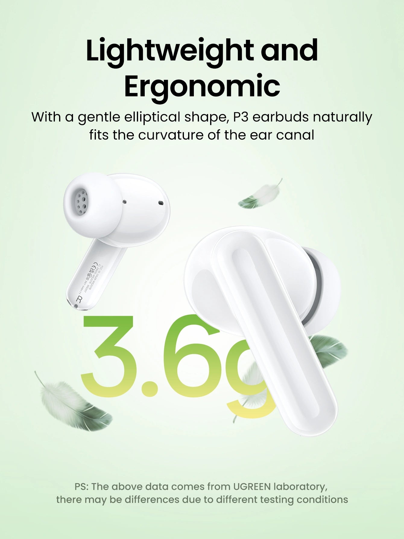 UGREEN HiTune P3 TW Earbuds White - سماعات بلوتوث من يوكرين ابيض