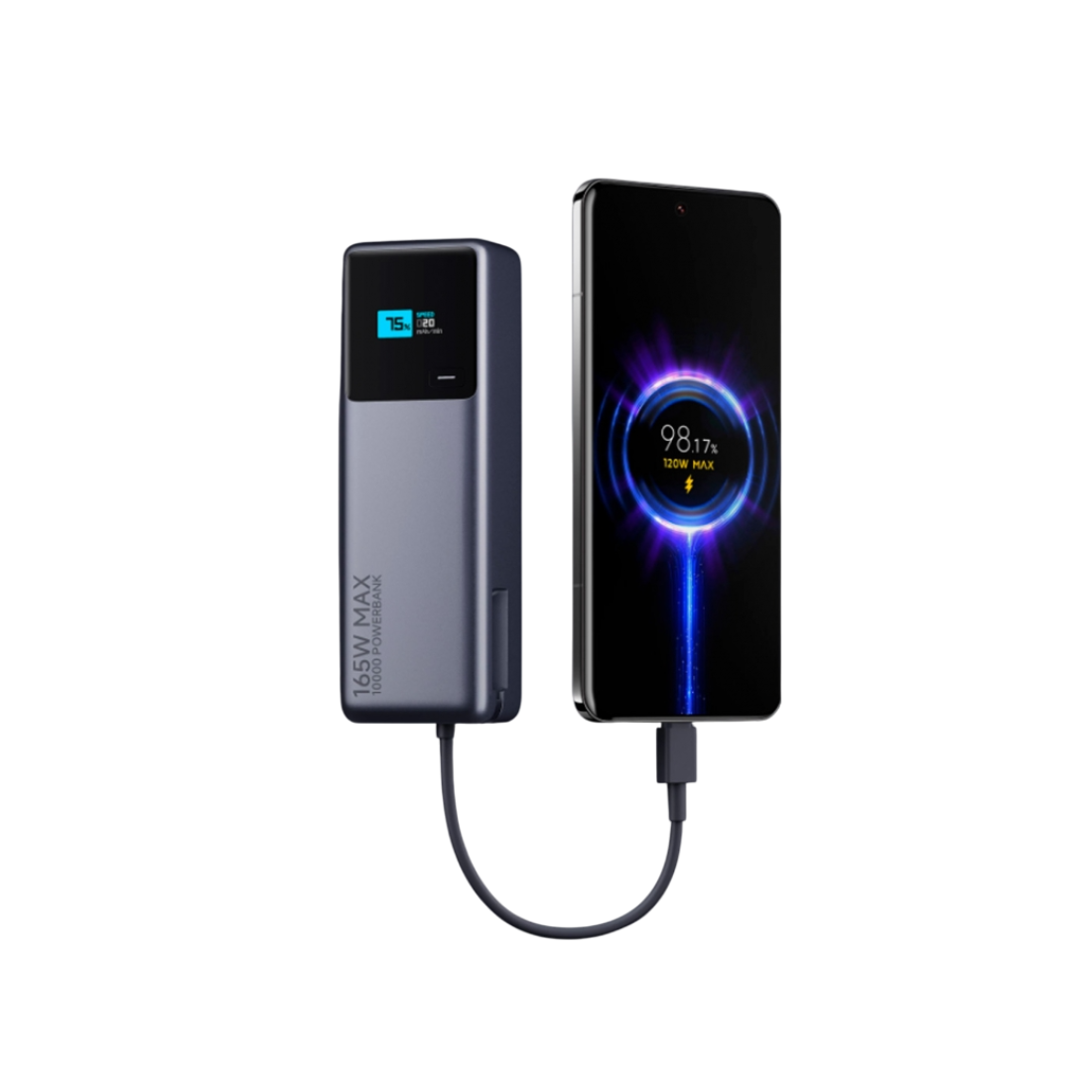 Xiaomi 165W Power Bank 10000mA - باوربنك 10000 ملي امبير 165 واط مع كيبل تايب سي مدمج من شاومي