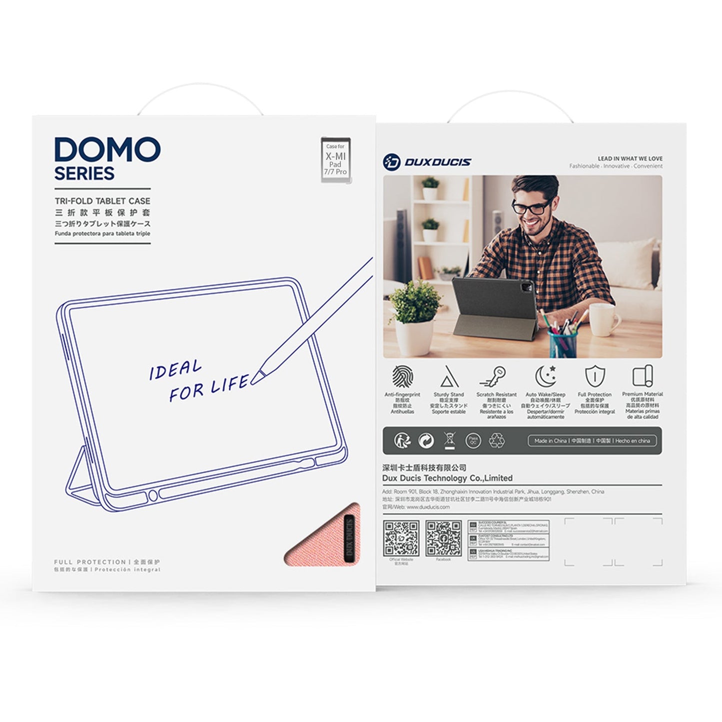 DOMO BOOK CASE FOR MI PAD PRO 7 / 7 PRO - كفر مي باد 7 / 7 برو من دومو ازرق