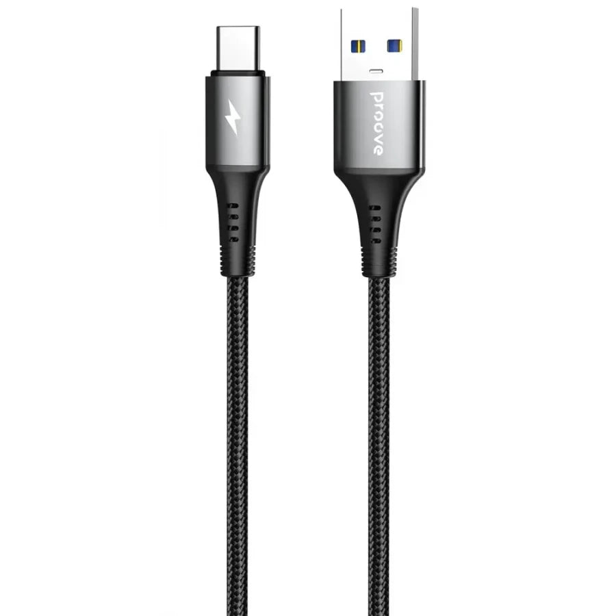 Proove Cable WireX USB to Type-C 3A 1m black - كيبل يو اس بي تايب سي 1 متر من بروف اسود
